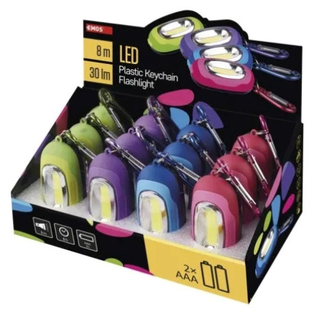 svietidlo ručné LED 30lm 8m 2xAAA plast. kľúčenka